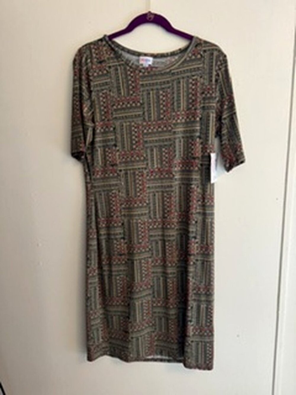 LuLaRoe Julia Geometric Print Dress XL NWT